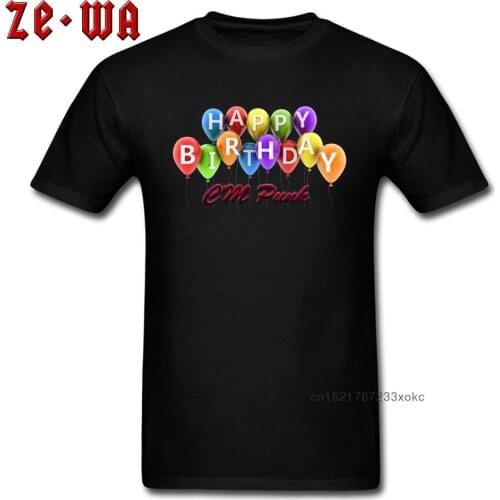 T-shirt CM Punk Lover T Shirt Men Birthday Gift Tshirt 3D Happy Birthday Balloons Print Clothes Adult Black Tees Cotton Tops