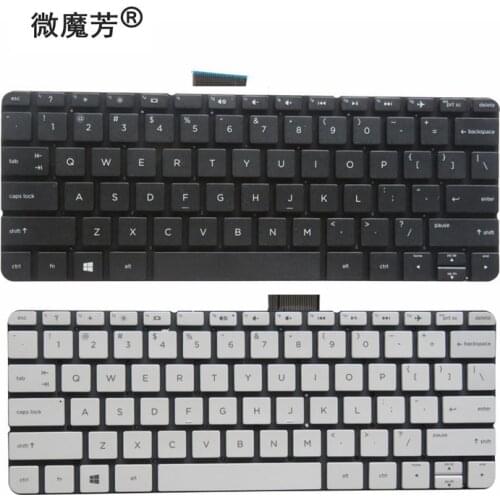 New US laptop Keyboard for HP stream 11-d 11-d011wm 11-D010WM 792906-001 794447-001 11-G 11-R English white and black no frame