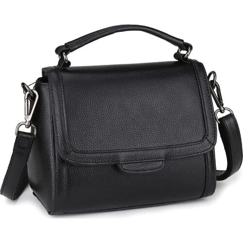 New Fashion 100% Genuine Leather Hangdbags Women Bag Solid Leather Shoulder Bag Flap Crossbody Bags for Women Messenger Bags