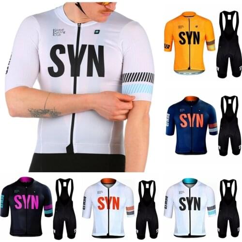 Very fit body short sleeve cycling Set SYN Team Long Time Ride Bicycle Clothing Comfortable breathable MTB Road bike jersey