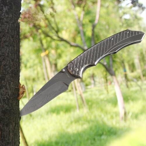 RUIMI Steel Folding Knife, All-Steel Embossed Process Anti-Rust Outdoor Little Knife,Camping Self-Defense Flshing Expedition EDC