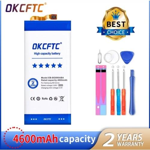 OKCFTC Original Replacement Battery EB-BG890ABA For Samsung Galaxy S6 Active G890A G870A Authentic Phone Battery 4600mAh