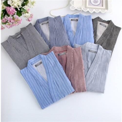 Kimono Sleepwear for Man Japanese Traditional Bathrobe Pajamas Sets Woman Yukata Nightgown Lover Leisure Wear Nightgown Homewear