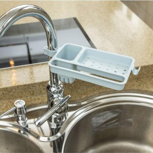 New Sink Hanging Storage Rack Storage Holder Sponge Bathroom Kitchen Faucet Clip Dish Cloth Clip Shelf Drain Dry Towel Organizer