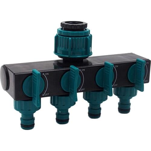 1/2"-3/4"-1" Hose Splitters Irrigation Adapter 4-way Water Hose Connectors European standard Female Thread Tap Connectors 1 Pc