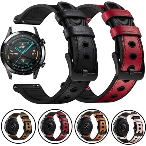 Genuine Leather Strap For Huawei Watch GT2 Pro Smart Band For Honor GS Pro / ES Huawei GT 2 42mm 46mm 20/22mm Bracelet Watchband