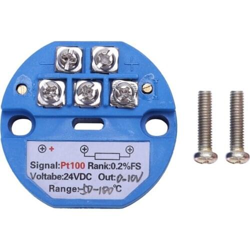 RTD PT100 Temperature Transmitter DC24V Minus 50 ~ 100 degree Output 0-10V