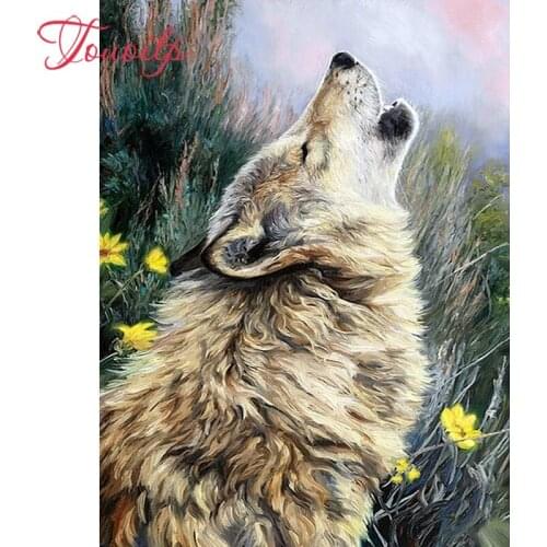 TOUOUILP 2019 new 5d Diamond painting Wolf snow wolf embroidery beads 5d full square round cross stitch kit handwork mosaic