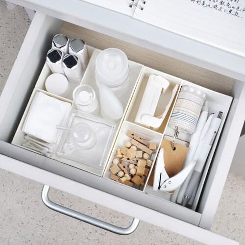 High Quality Plastic Multi-Compartment Storage Box Desk Drawer Storage Box Stationery Perfume Remote Control Storage Box