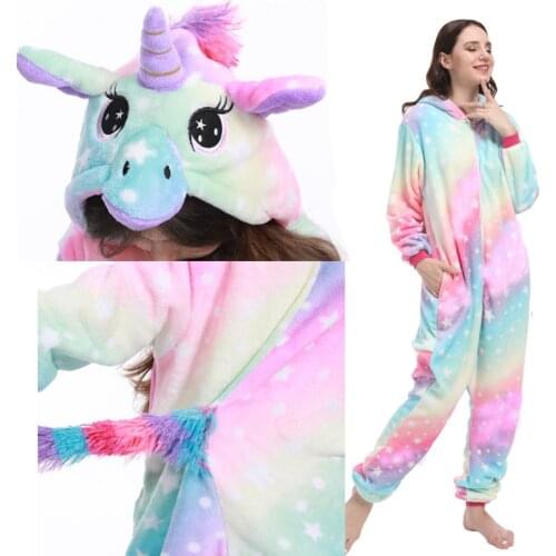 Adult Animal Cartoon Stich Panda Unicorn Pajamas Kigurumi Unicorn Woman And Men Unisex Cosplay Pajama Unicorn Onesie