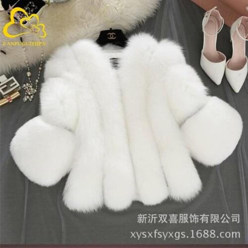 S-4XL Mink Coats Women Winter Top Fashion Pink FAUX Fur Coat Elegant Thick Warm Outerwear Fake Fur Woman Jacket