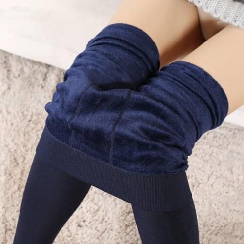 8 Colors 2017 Women Warm Leggings Elastic High Waist Plus Velvet Thick Slim Stretch Trousers Female Leggins Free Shipping