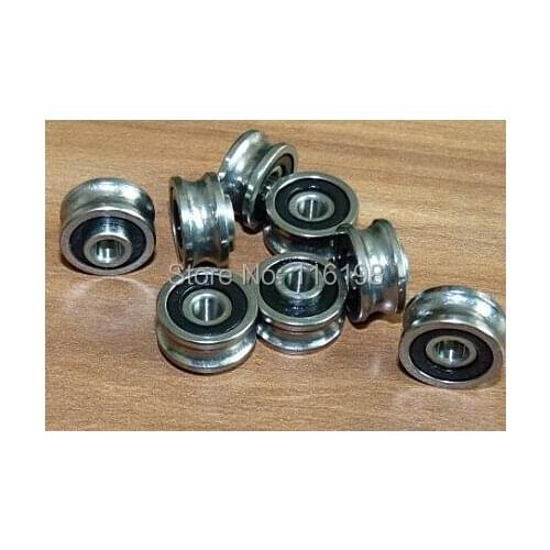 10PCS SG25 SG8RS U Groove pulley ball bearings 8x30x14mm Track guide roller bearing