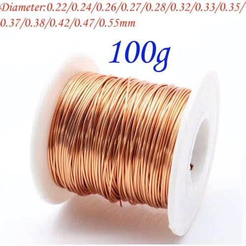 100g Magnet Wire 0.22mm-0.55mm QA-1-155 Enameled Copper Wire Magnetic Coil Winding For Electric Machine inductance
