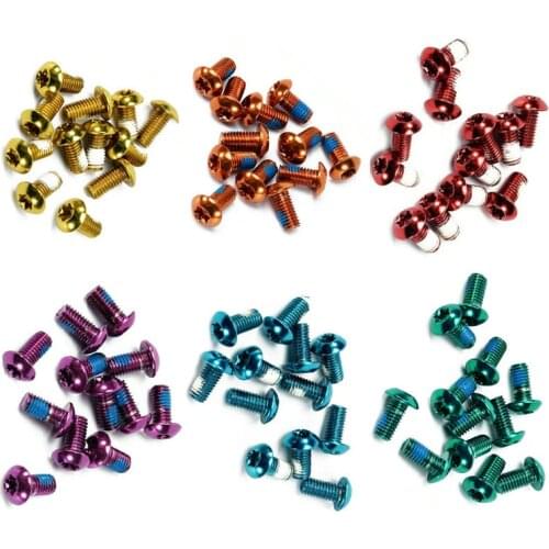12Pcs Bicycle Brake Disc Screws Mountain Bike Brake Rotor Bolts M5x10mm Carbon Steel Bolt Colorfull Screws Bicycle Parts