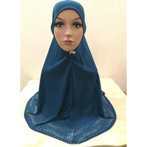 18pcs Can Pick Colors Fashion Muslim Headscarf Beautiful Crystal Beaded Muslim One Piece Long Hijab 70*70cm
