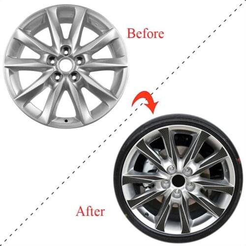 3D 4D Carbon Fiber Black DIY Wheel Stickers Protective Film For MAZDA 3 AXELA 2.0 2017 2018 18" Wheel Rims Wrap Decal Vinyl