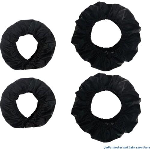 67JC 2Pcs Baby Stroller Wheel Cover Dustproof Wheelchair Tire Protector Infant Pushchair Pram Wheel Anti-Dirty Case