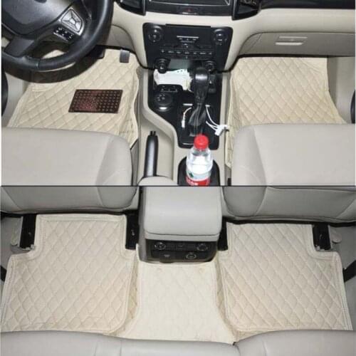 Fiber leather car floor mats for ford everest accessories parts 2015 2016 2017 2018 2019