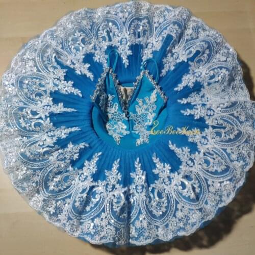 Bailarina White Lace Sequins Ballet Dance Costume Ballet Tutu Dress Children Swan Lake Dance Dress Child Adult Ballet Dancewear