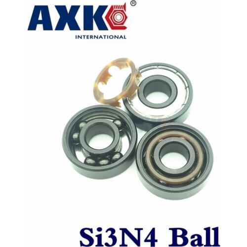 Free Shipping 608 608z Abec-11 Black 6 Beads Si3n4 Balls Hybrid Ceramic For Skateboard Hand Spinner Skate Roller 8*22*7mm