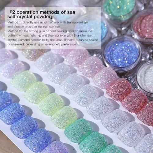 Sparkling Diamond Nail Powder Laser Rainbow Color Reflective Nail Glitter Shiny Pigment Holographic Nail Powder Nail Art Decor