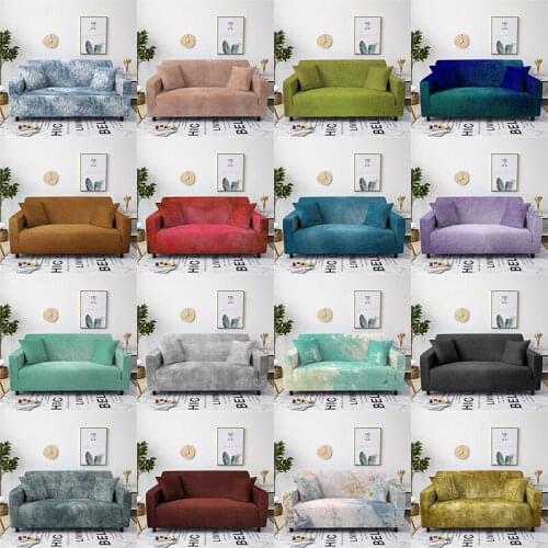 Simple Solid Color Sofa Cover Elastic Gradient Modern Sofa Furniture Armchair 1/2/3/4 Seater Slipcovers for Living Room