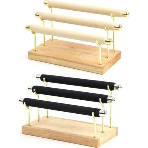 Wooden Jewelry Display Stand Ring Holder T-Bar Display Bracelets Anklets Jewelry Display Stand Packaging Jewelry Tool