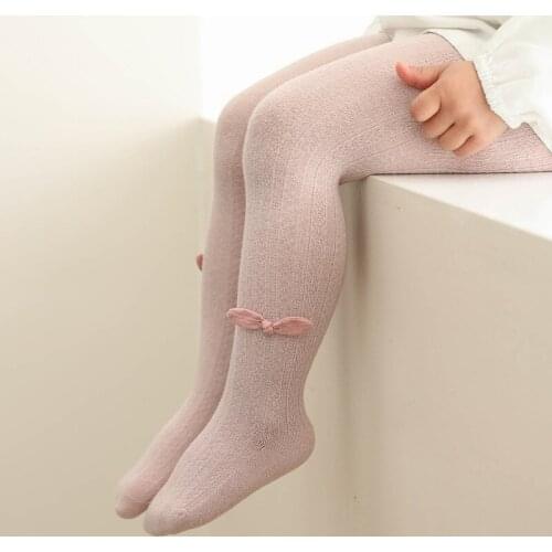 Children girl pantyhose summer thin mesh bow bottoming baby kids tights cotton long infant child pants calzas niña meias de bebê