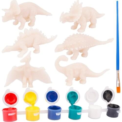 DIY Coloring 3D Painting Mini Animal Dinosaur Pterosaur Stegosaurus Ankylosaurus Model Drawing Graffiti Kids Children Toys