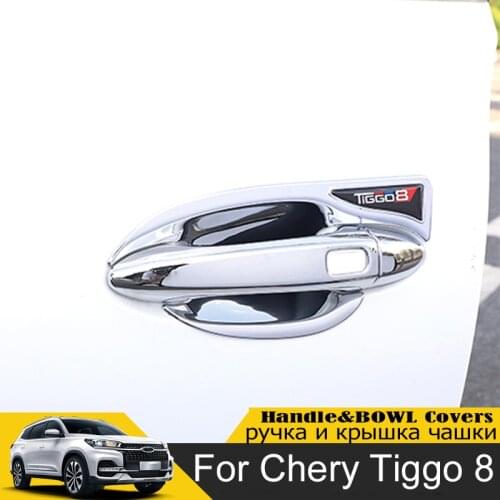 For Chery Tiggo 8 2019 2020 ABS Chrome Door Handle Cover Bowl Car-Styling Outer Trim Accessories