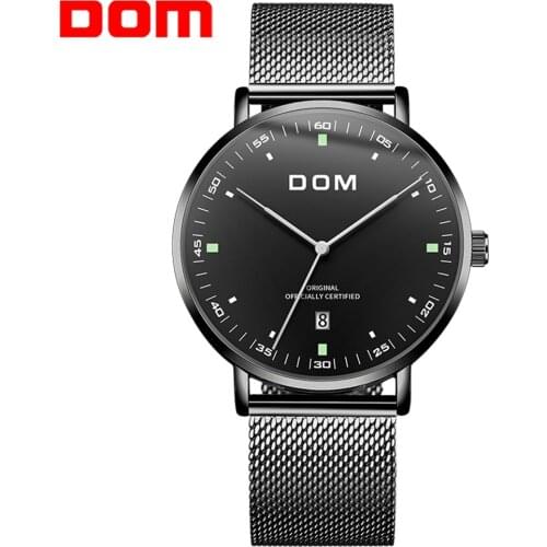 DOM Brand Men Sport Watches Creative Mens Watches Fashion Minimalist Wrist Watch Luxury Man Clock M-1290