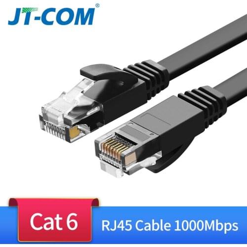 Gigabit CAT6 Ethernet Cable RJ45 Network Cable Round Flat Cable Twisted Pair Network Patch Cord for Computer Router Laptop