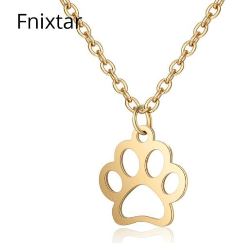 Fnixtar New Fashion Stainless Steel Lovely Animal Charms Pendants Necklaces for Women Gold Color Pendant Necklaces 5pcs/lot