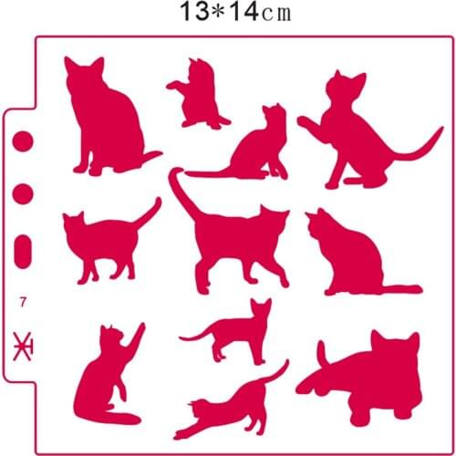 Cat mold shield DIY cake scrapbook stencils hollow Embellishments printing lace ruler Valentines Day