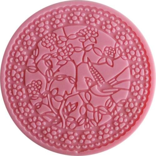 Cake Baking Mold Magpie Pigeons Lace Flowers Die Fondant Cake Lace Silicone Mold
