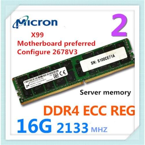 Micron sky blue DDR4 ECC REG 16G 2133MHZ light yellow 16G 2400MHz pink 32G 2400MHZ memory bar server memory bar for X99