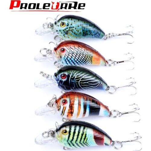 5pcs/Lot Mixed Colors Fishing Minnow Lures Set 4.5cm 4.2g Crank Hard Bait Kit Wobblers Crankbaits Treble Hooks Fishing Tackle