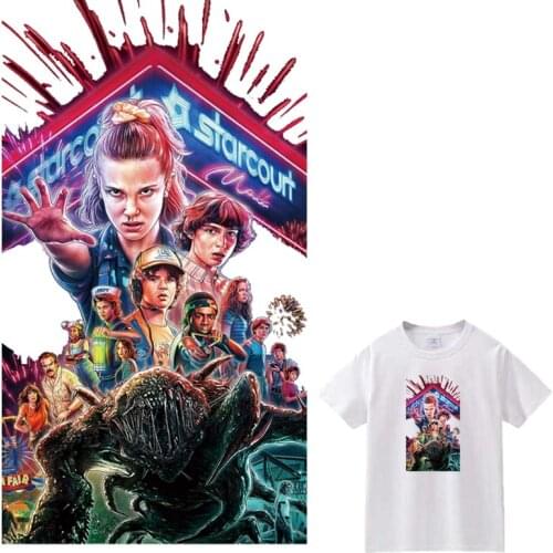 Stranger Things Patches For Clothes DIY Washable T-Shirts Heat Transfer Thermal Stickers Beautiful American TV Iron On Appliqued