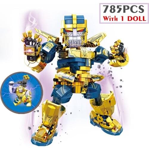 New Marvel Avengers Super Heroes Assemble THANOS Helmet Figures Robot Dolls Building Block Model Brick Toy Boys Gifts Kid