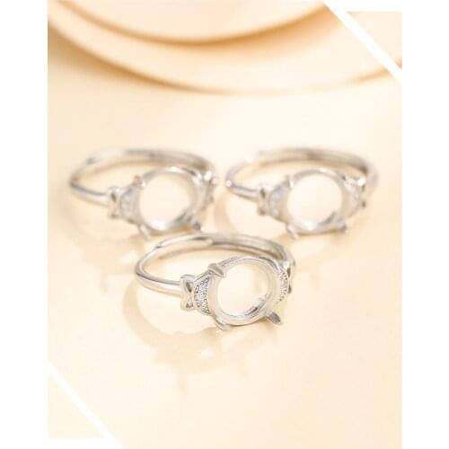 10*10mm 925 STERLING SILVER Women Semi Mount Bases Blanks base blank Pad ring Setting wedding jewelry findings diy A5941