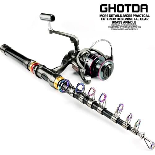 Portable Telescopic Spinning Carbon Fishing Tackle Sea Rod Ocean Rod Fishing Pole 1.8-3.6M 6-11 sections Fishing Rod