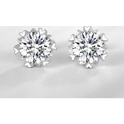 Pure Tremella Pin Plating Golden Woman Fund Snow Love Form 80 Part Simulation Ear Drill Nail Womens Earrings