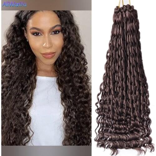 26"Loose Passion Water Wave Synthetic Crochet Braid Hair French Curl Hair Ombre Braiding Hair Extensions Pink For Women For Kids