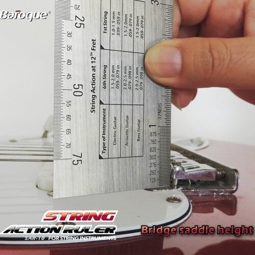 Stringed Instruments Stainless Steel Guitar Measuring Ruler Guitar String Action Gauge String Pitch Ruler Measuring Tool Parts