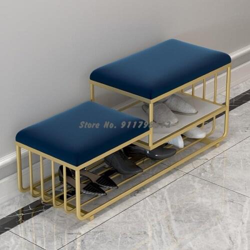 Light luxury shoe changing stool Home entrance can be seated shoe rack bed end stool Nordic shoe stool entry Long stool with sho