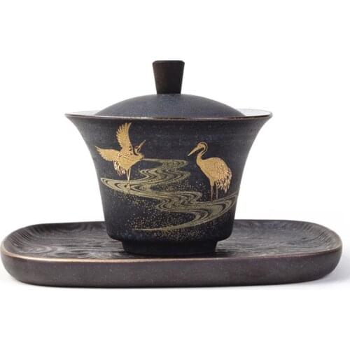 Vintage Silver Spot Gai Wan Cha Cup Household Ceramics Queen Sancai Tureen Kung Fu Tea Tea Bowl Tea Sopera De Ceramica Gaiwan