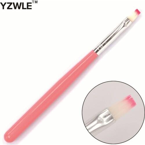 YZWLE 1 PC Professional Manicure Brush Pink Wood Handle Builder UV Gel Drawing Painting Brush Pen For Manicure 06