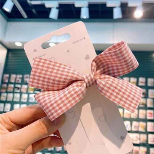 Oversized Butterfly Hair Clips For Girls Hair Accessories Bow Barrettes Plaid Print Hair Grips Baby Clips Headdress Hair Pins