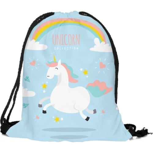 ZHBSLWT 3D Printed Unicorn Drawstring Bags for Girls School Cute Women Travel Hot Sale Backpack-37